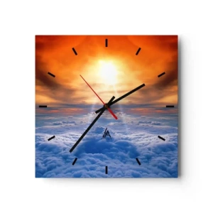 Wall clock - Clock on glass - Mystic Landscape - 40x40 cm