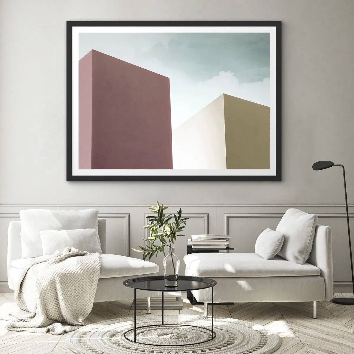 Poster in black frame - Geometry of a Sunny summer - 70x50 cm