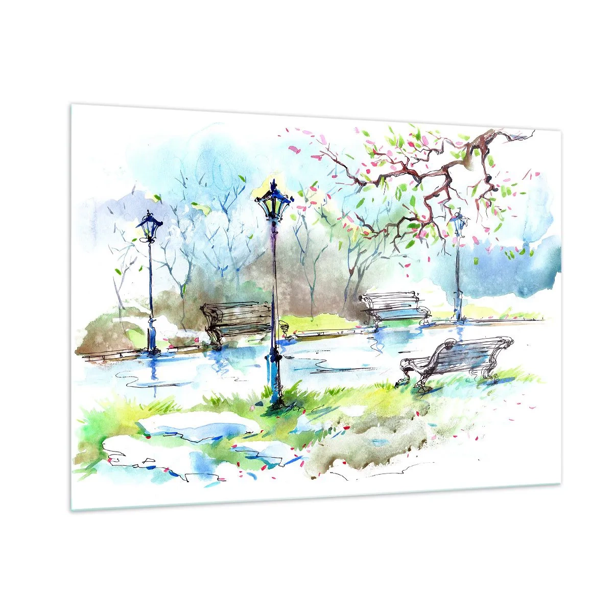 Glass picture - Charm of Park Silence - 100x70 cm