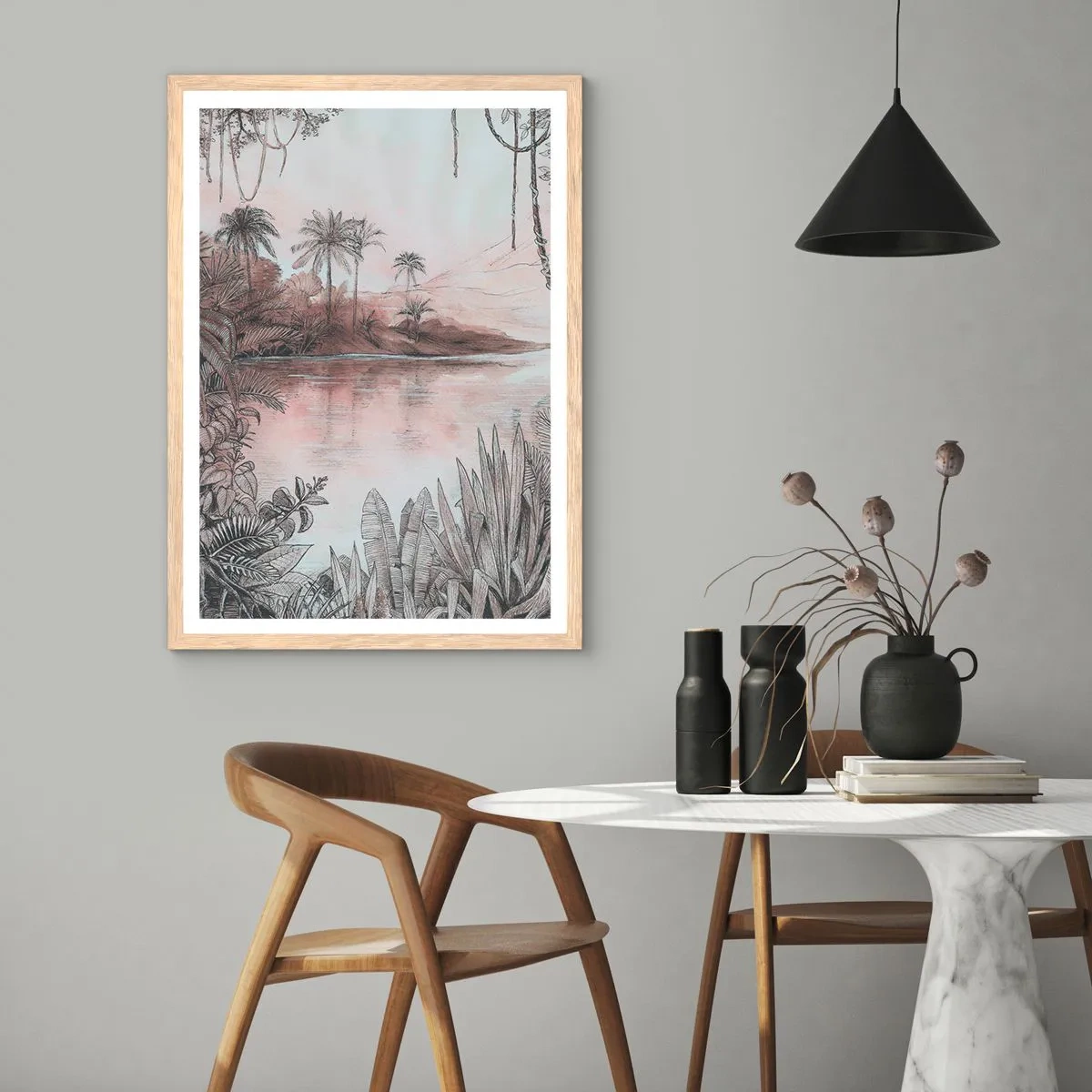 Poster in light oak frame - Diary of a 19th Century Explorer - 61x91 cm