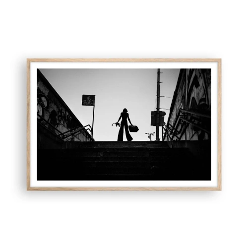 Poster in light oak frame - City Wander - 91x61 cm