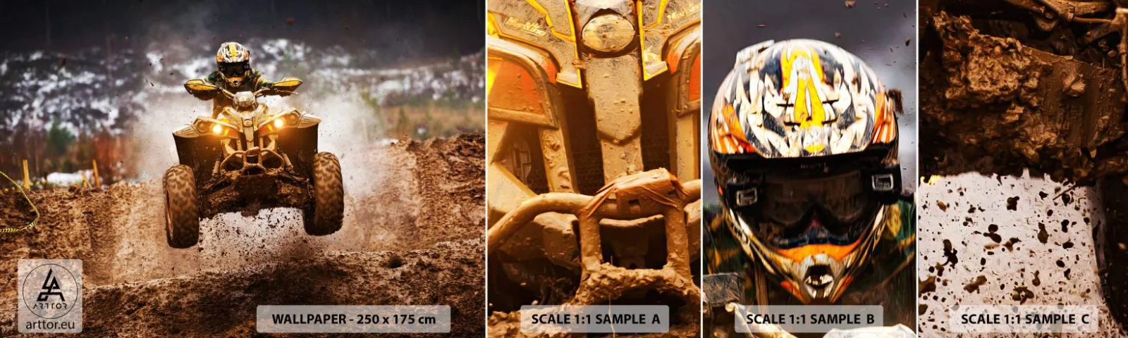 Photo Wallpaper Sample Self-Adhesive Deluxe Sticker - No Risk No Fun - Sport, Quad, Race - 100x30 cm