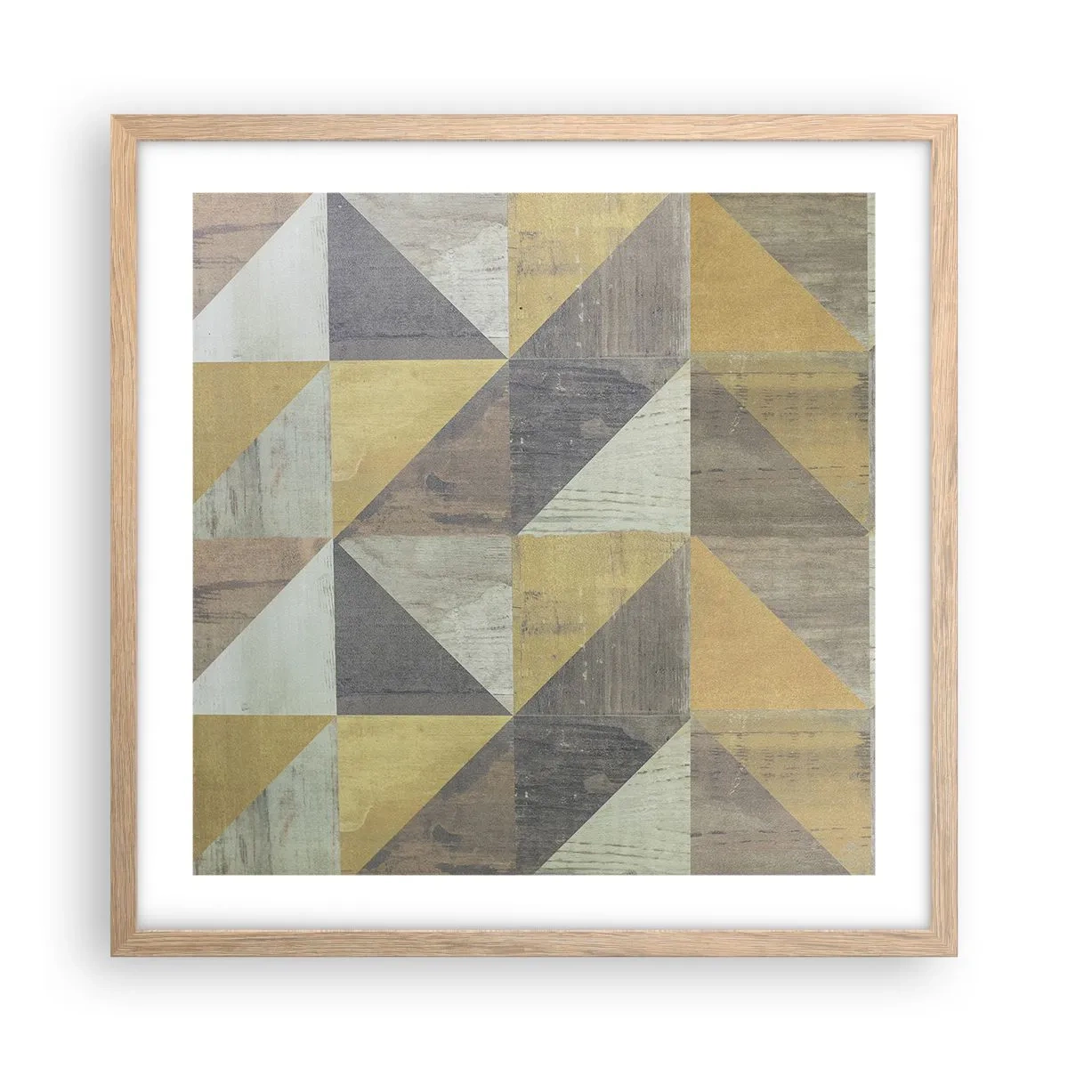 Poster in light oak frame - The Art. of Triangles - 50x50 cm