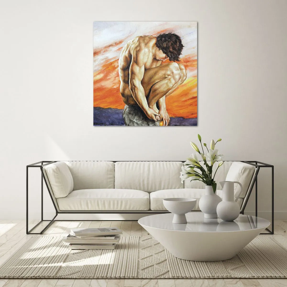 Glass picture - Submerged in Himself - 50x50 cm