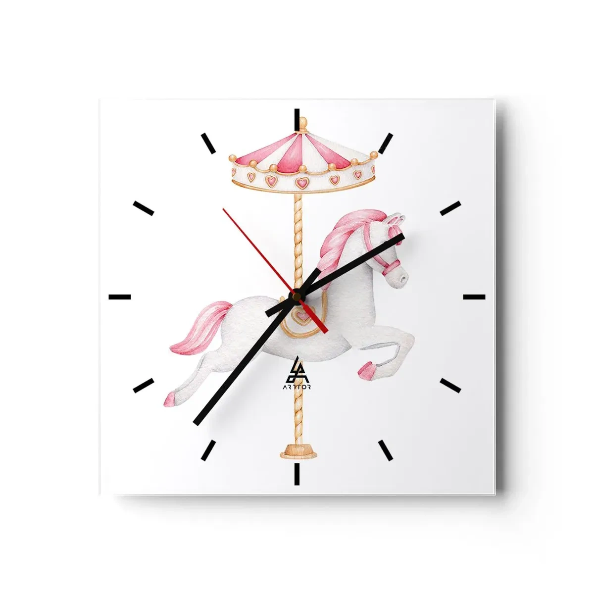 Wall clock - Clock on glass - Off the Hoofs - 30x30 cm