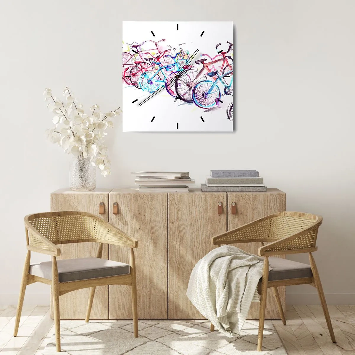 Wall clock - Clock on glass - Anti-moto Club Reunion - 30x30 cm