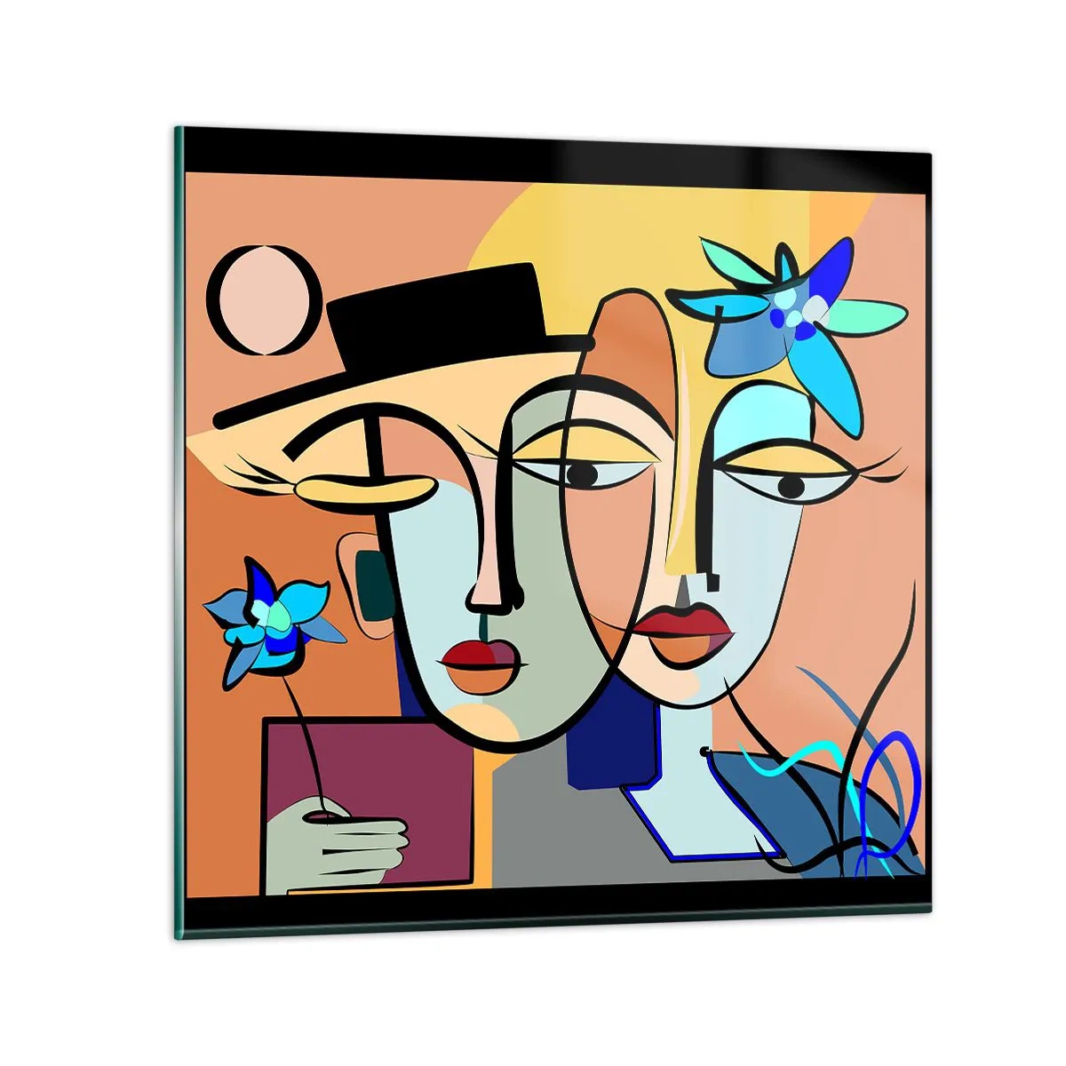 Glass picture - Rendez-vous Picasso Style - 50x50 cm