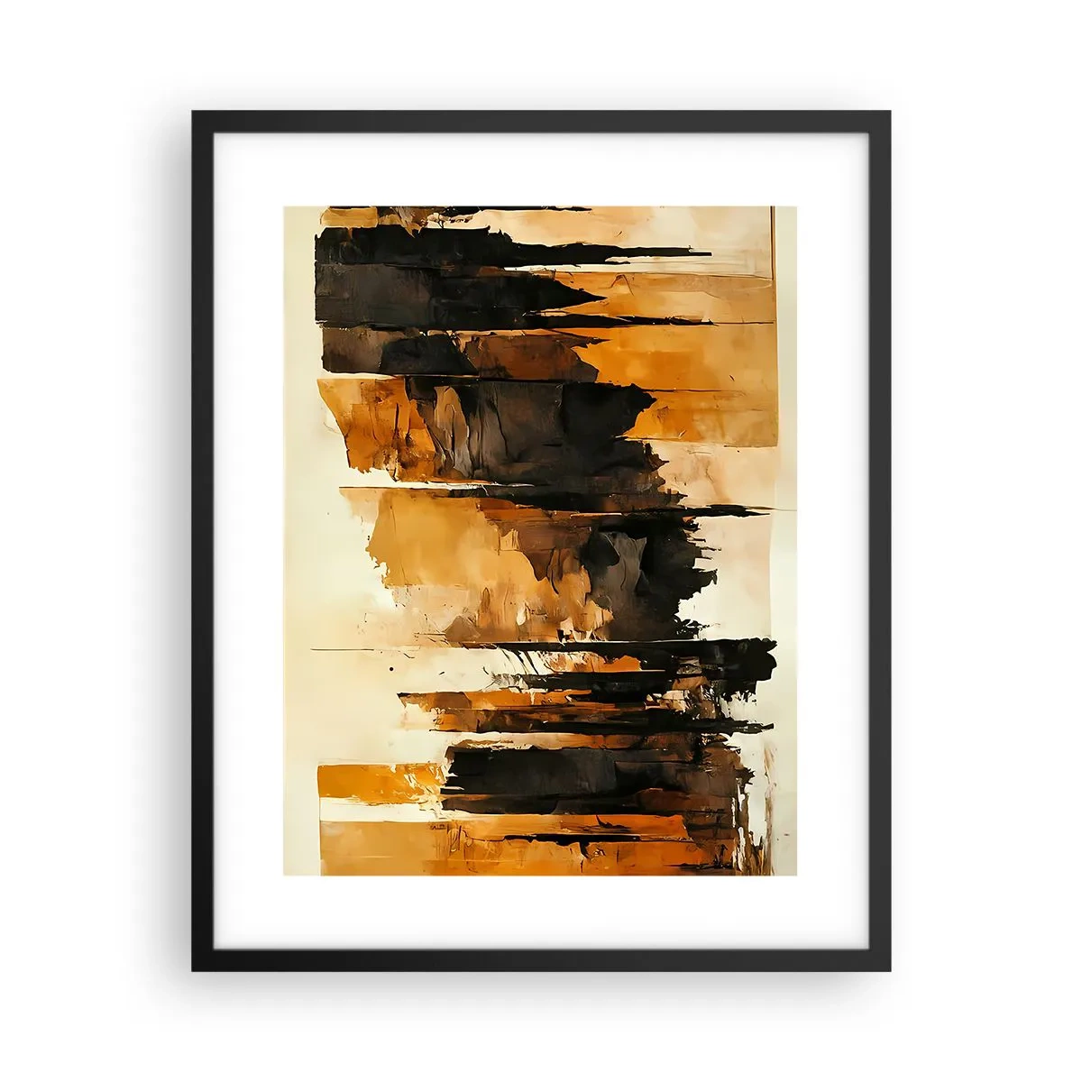Poster in black frame - Harmony of Black and Gold - 40x50 cm