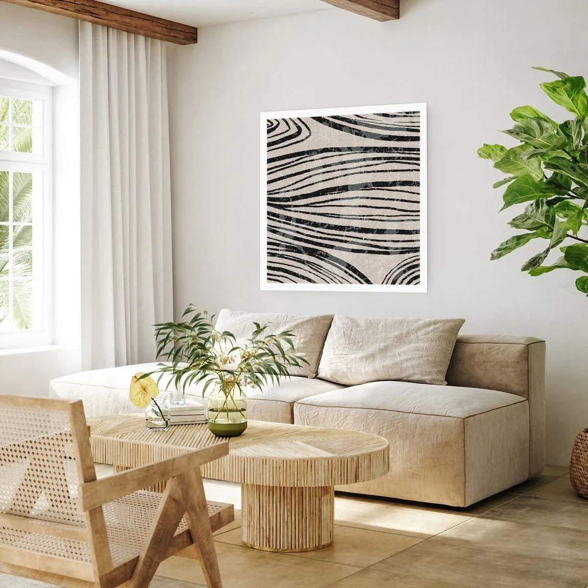 Poster - Spillover of Lines - 50x50 cm