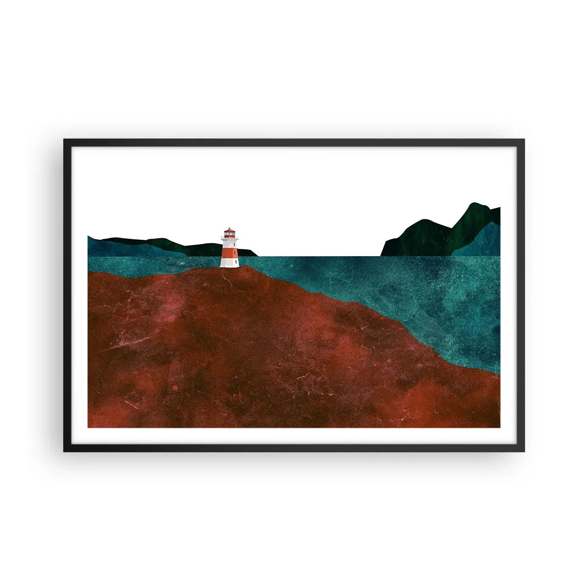 Poster in black frame - Gazing at the Sea - 91x61 cm