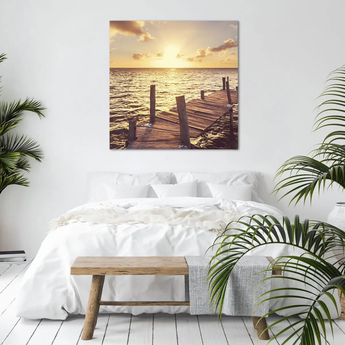 Canvas picture - Golden Land of Tranquility - 50x50 cm