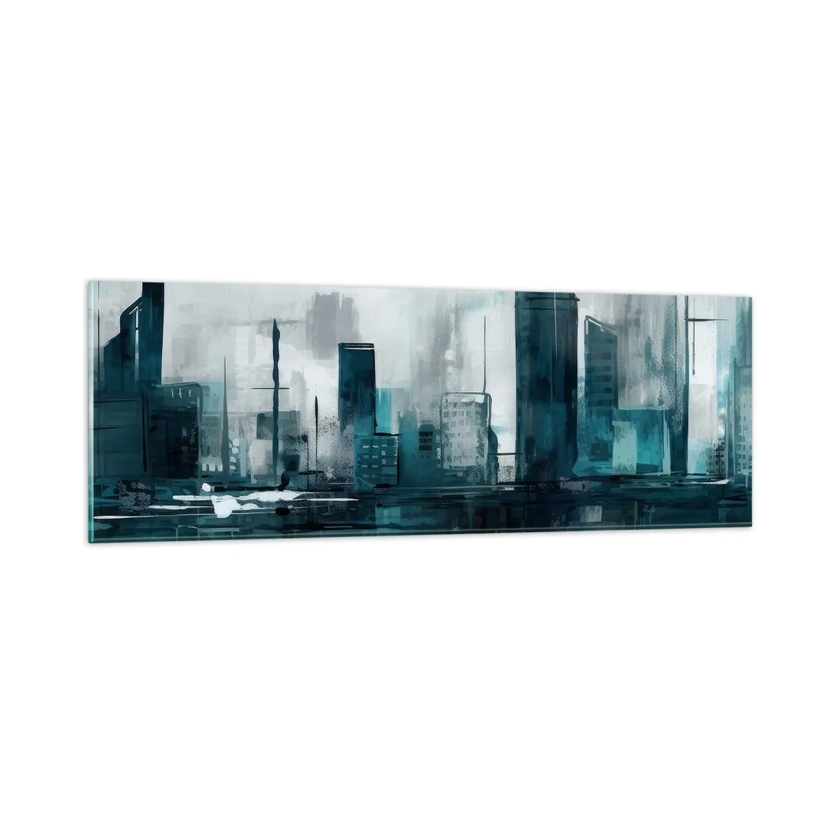 Glass picture - City in the Colour of Rain - 90x30 cm