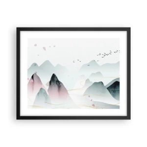 Poster in black frame - Over the Peaks - 50x40 cm