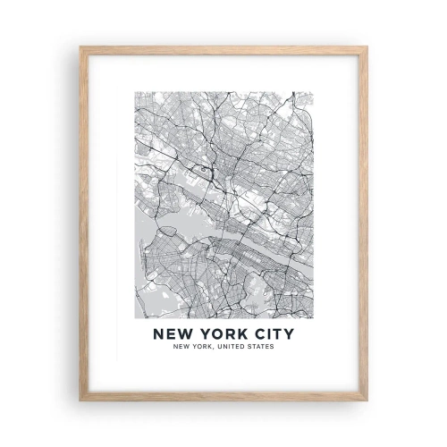 Poster in light oak frame - Anatomy of Metropolis - 40x50 cm
