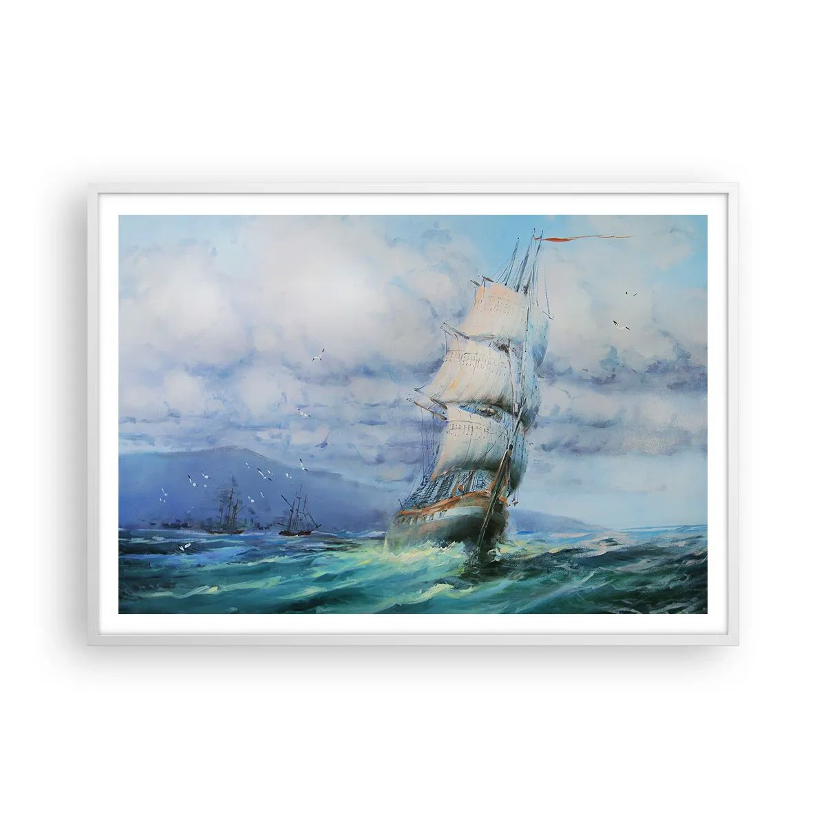 Poster in white frmae - Happy Winds - 100x70 cm