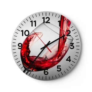 Wall clock - Clock on glass - Colour - Movement - Sound - 30x30 cm