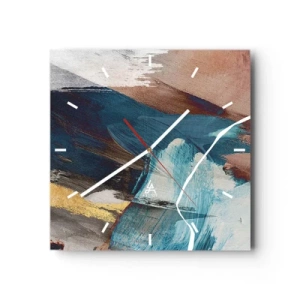 Wall clock - Clock on glass - With Panache and Energy - 40x40 cm