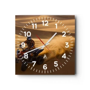 Wall clock - Clock on glass - On Sand Waves - 30x30 cm