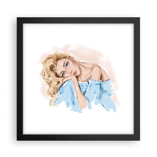 Poster in black frame - Dreamy in Blue - 30x30 cm