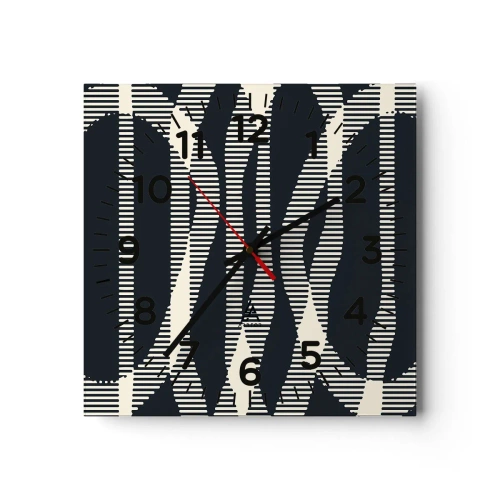 Wall clock - Clock on glass - Attempt at Breaking Darkness - 30x30 cm