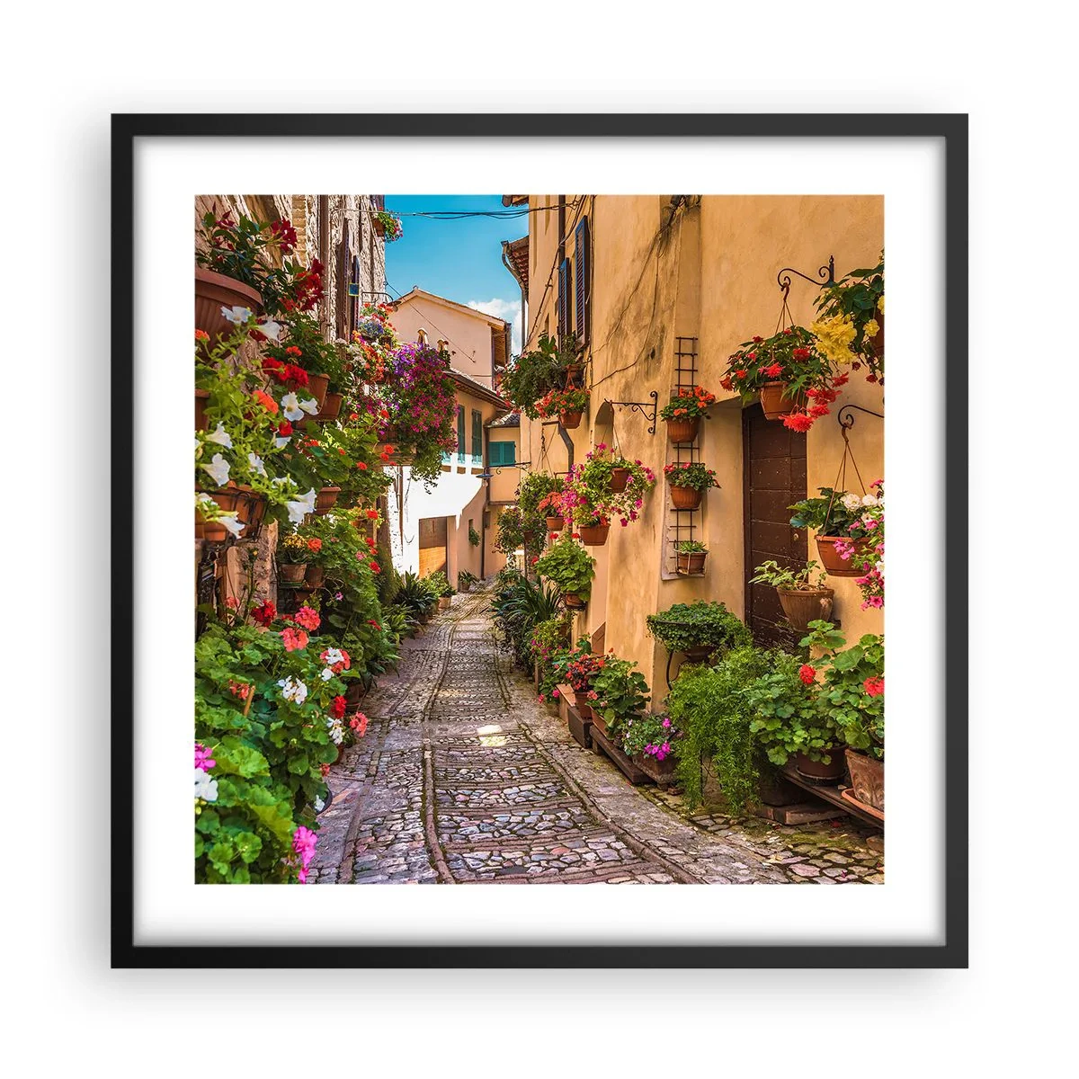 Poster in black frame - Italian Back Street - 50x50 cm