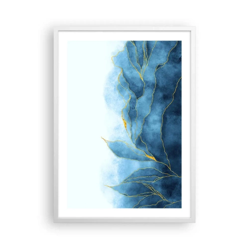 Poster in white frmae - Blue In Gold - 50x70 cm