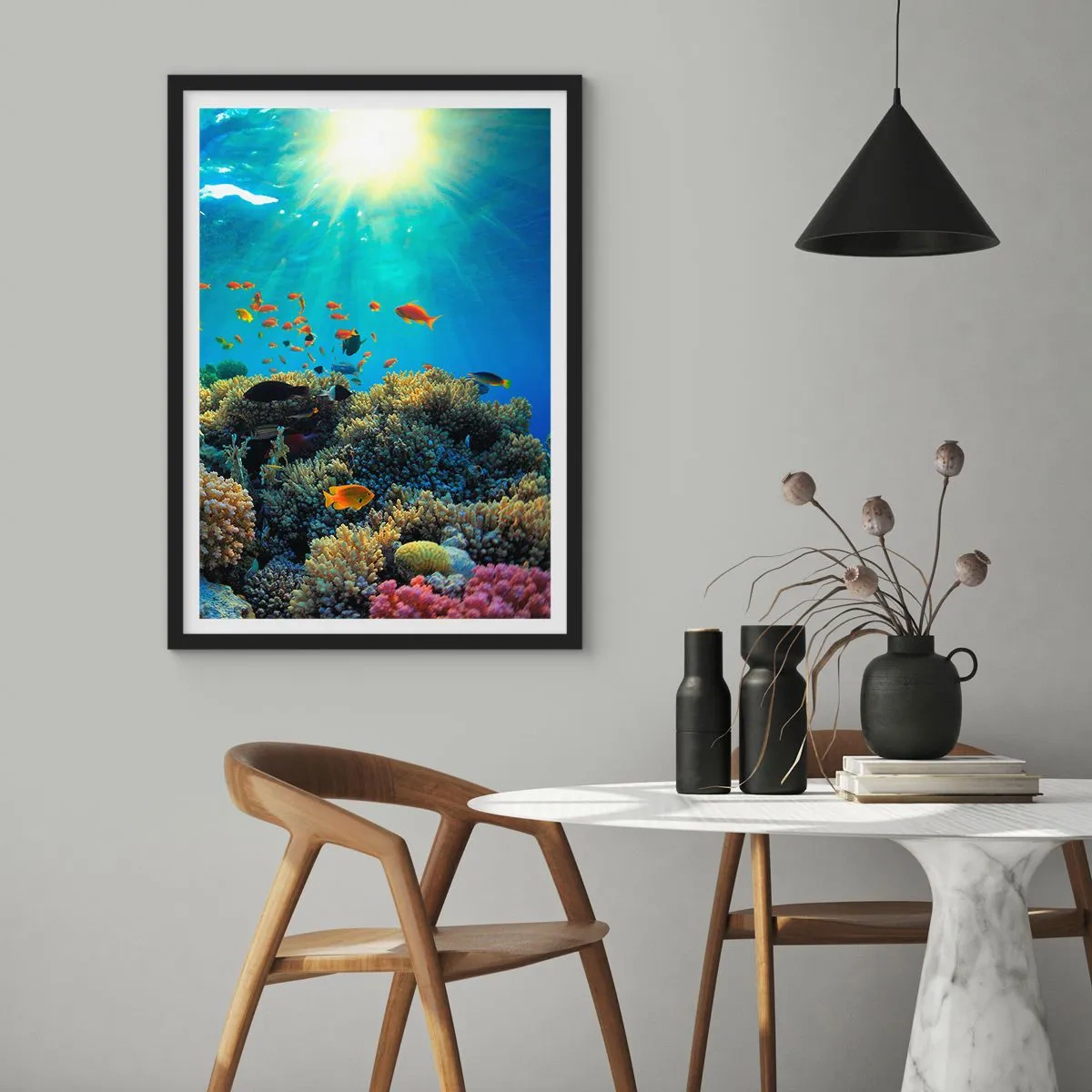 Poster in black frame - Underwater Treasures - 70x100 cm