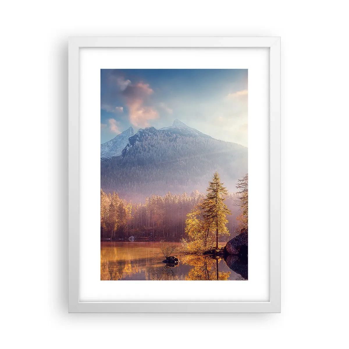 Poster in white frmae - In the Mountains and Valleys - 30x40 cm