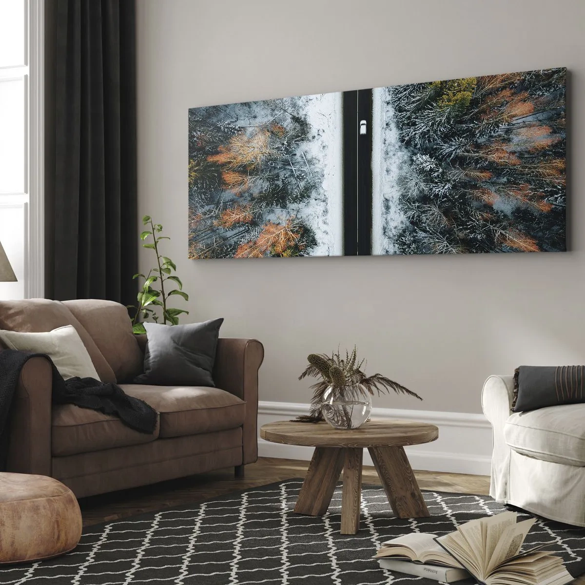 Canvas picture - Through a Wintery Forest - 120x50 cm