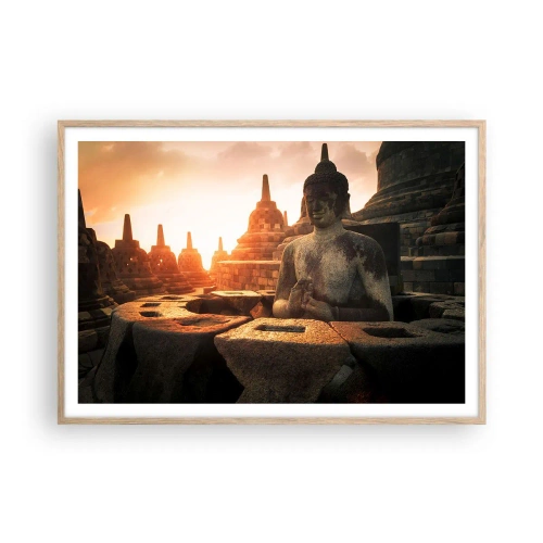 Poster in light oak frame - Weather of Great Wisdom - 100x70 cm