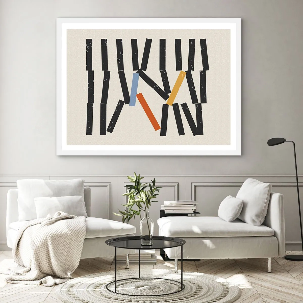 Poster in white frmae - Domino - Composition - 70x50 cm