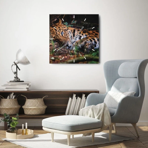 Wall clock - Clock on glass - Trust Me - 40x40 cm