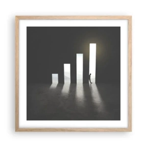 Poster in light oak frame - Success - Impression - 50x50 cm