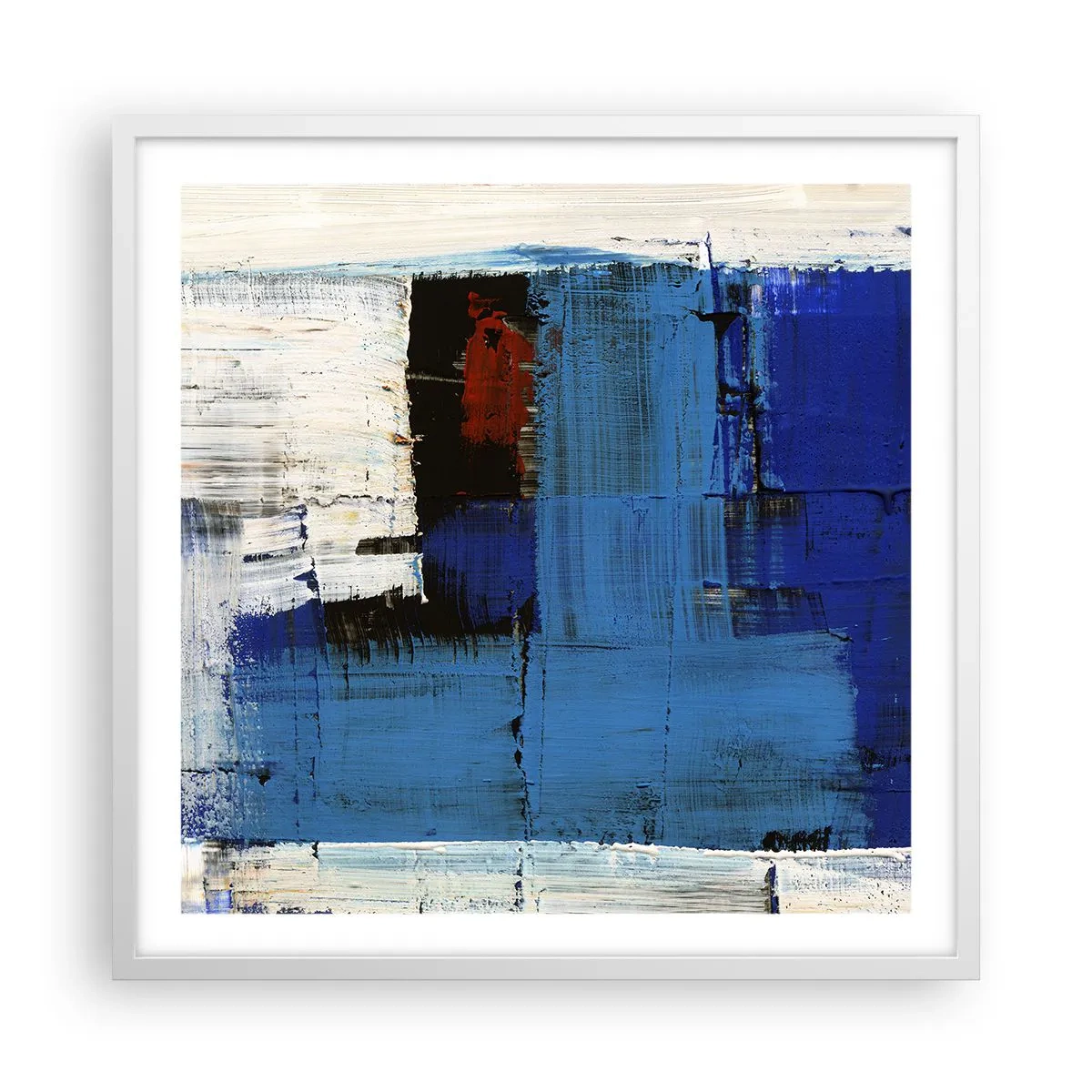 Poster in white frmae - The Secret of Blue - 60x60 cm