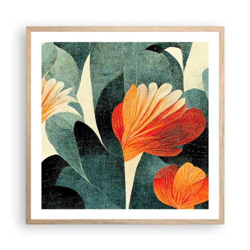Poster in light oak frame - Heat of the Tropics, Coolness of the Ground - 60x60 cm