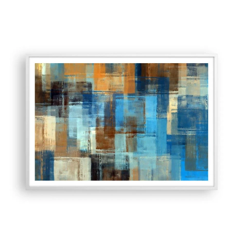 Poster in white frmae - Through Blue Curtain - 100x70 cm