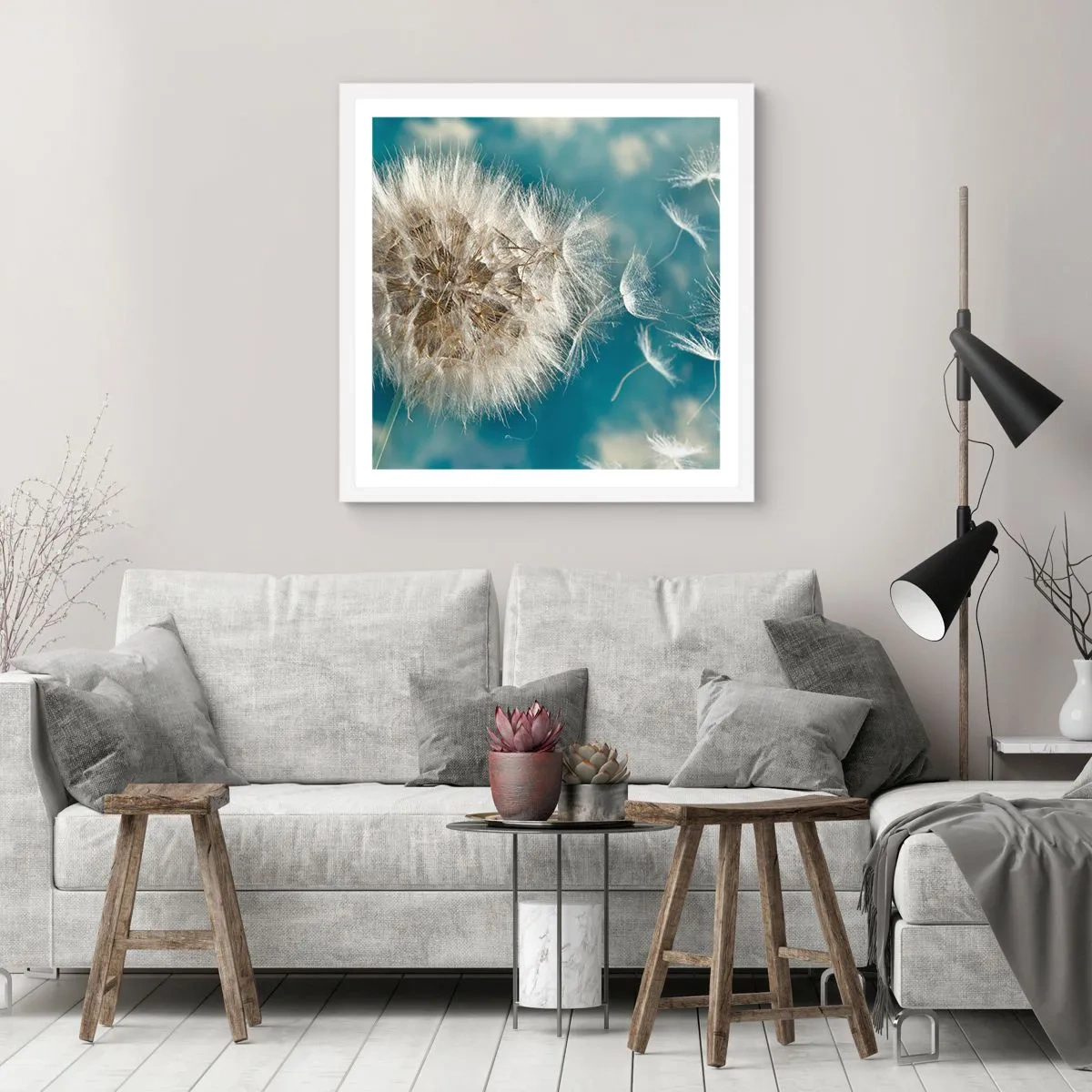 Poster in white frmae - Breath of an Angel - 50x50 cm