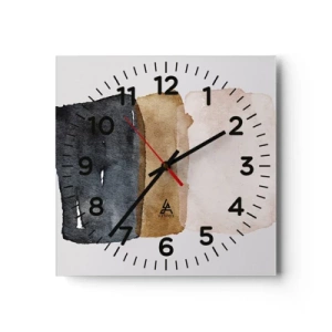 Wall clock - Clock on glass - Composition of the Colours of the Soil - 30x30 cm