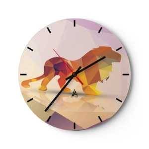 Wall clock - Clock on glass - Diamond King - 40x40 cm