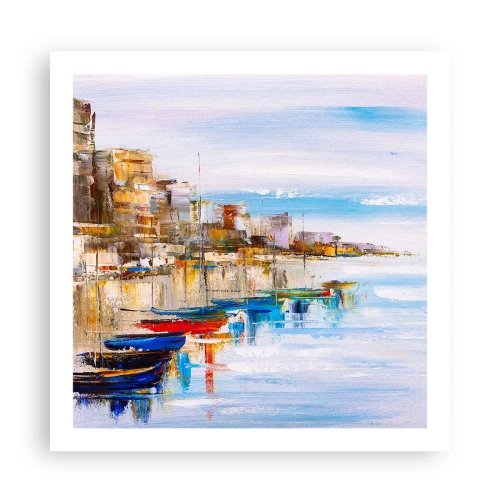 Poster - Multicolour Town Marina - 60x60 cm