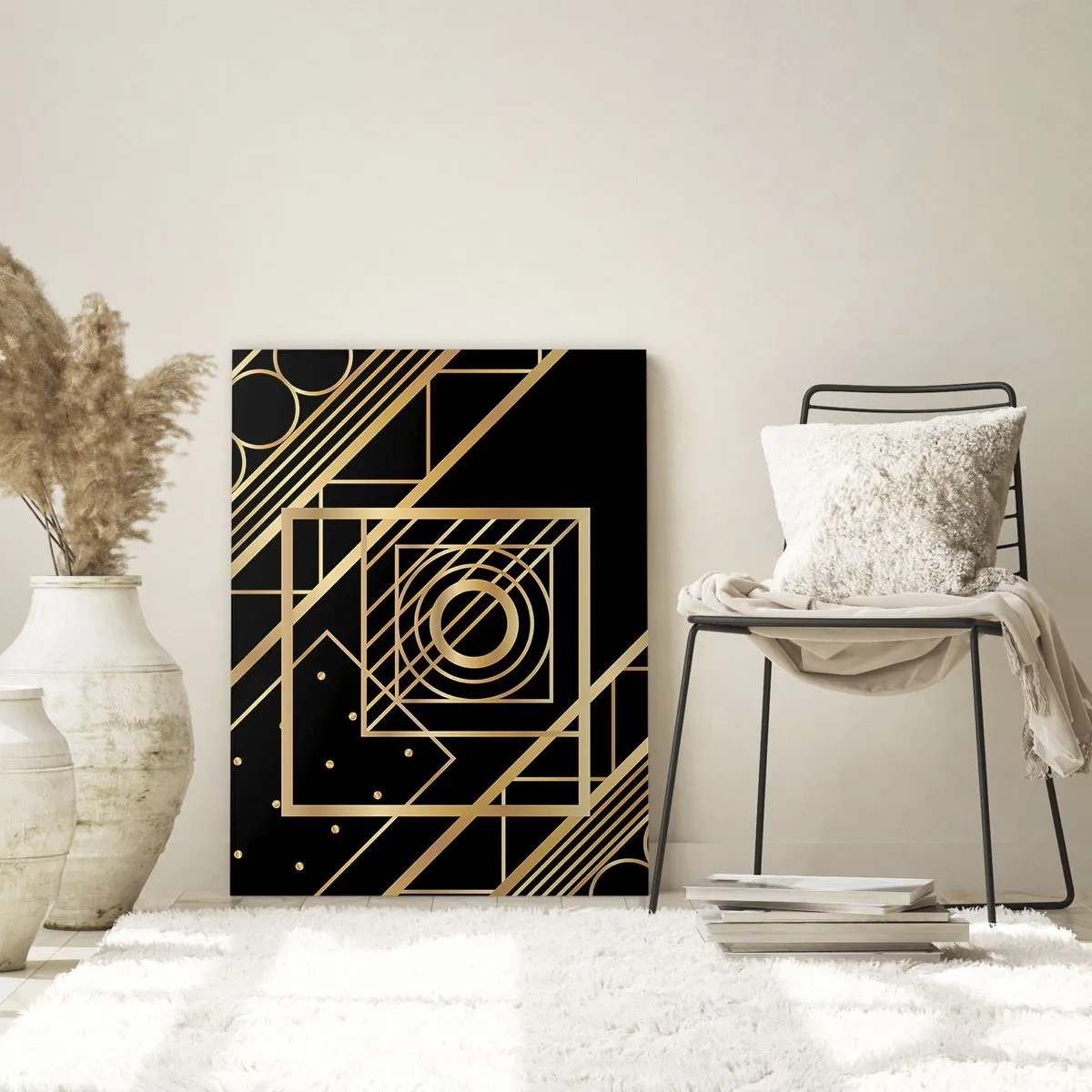 Glass picture - Golden Geometry - 50x70 cm