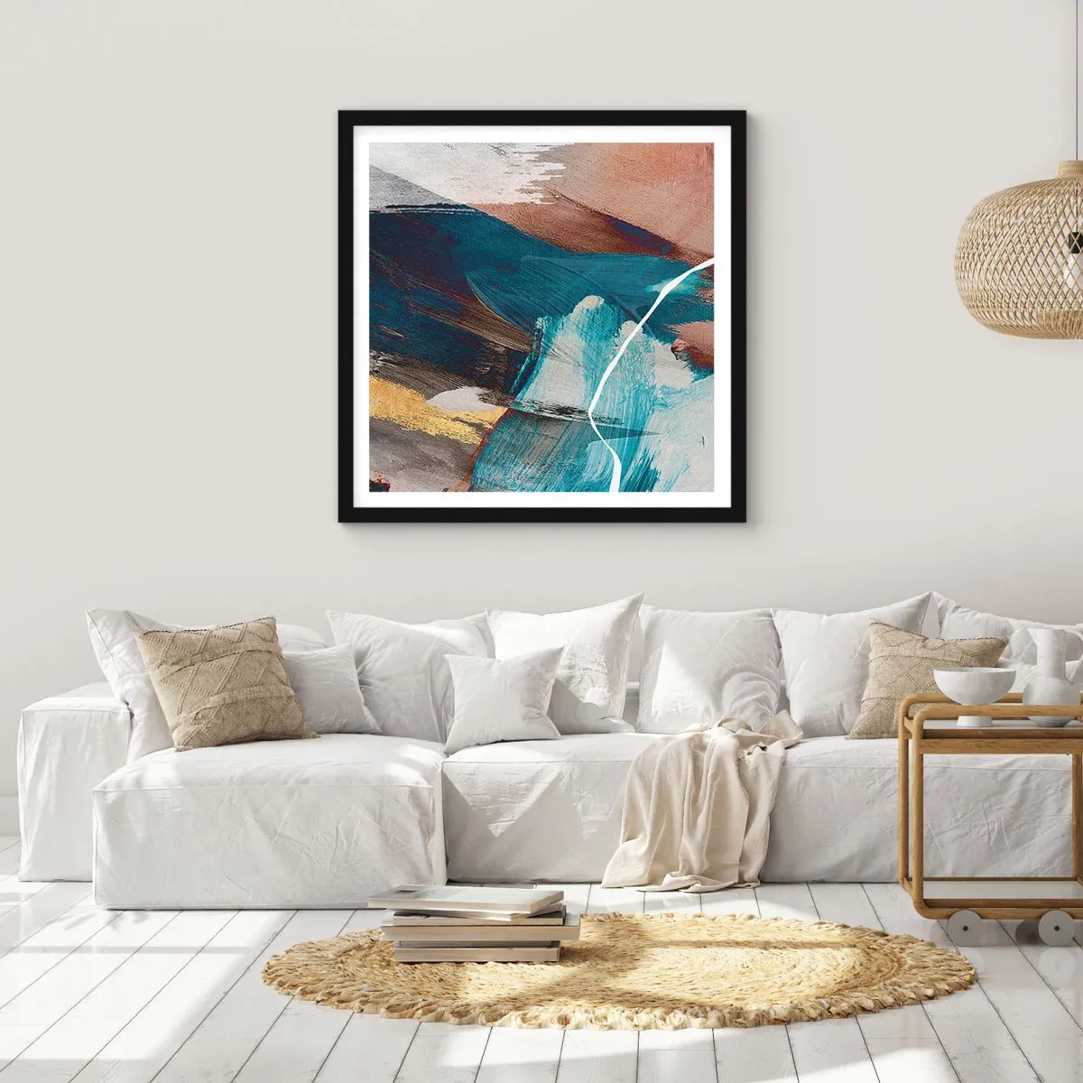 Poster in black frame - With Panache and Energy - 30x30 cm