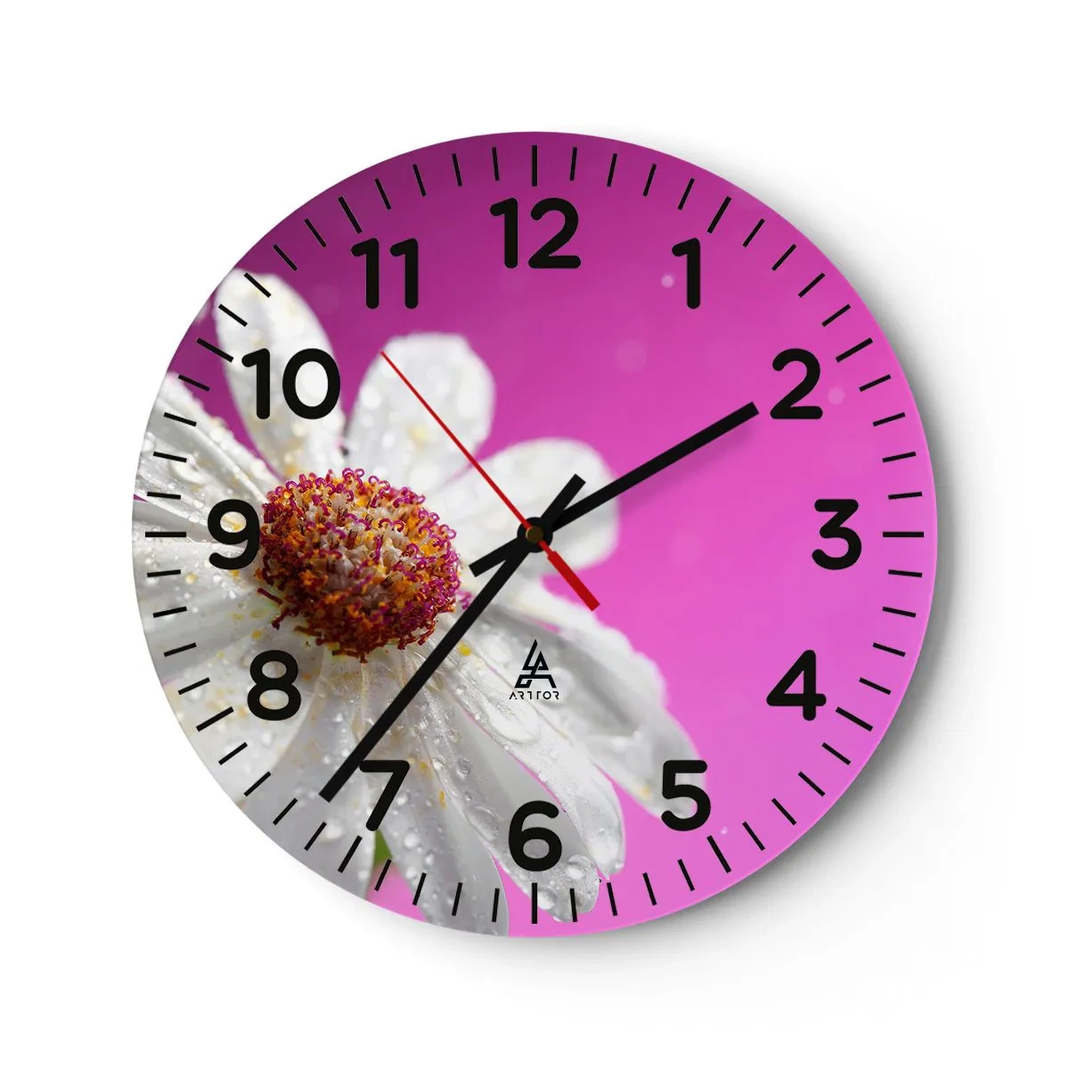 Wall clock - Clock on glass - Modest in Its Beauty - 40x40 cm