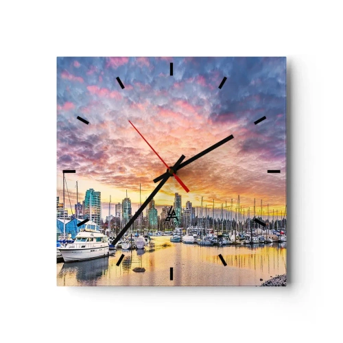 Wall clock - Clock on glass - City of a Thousand Sailors - 30x30 cm