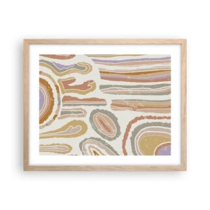 Poster in light oak frame - Colourful Cross-Sections - 50x40 cm