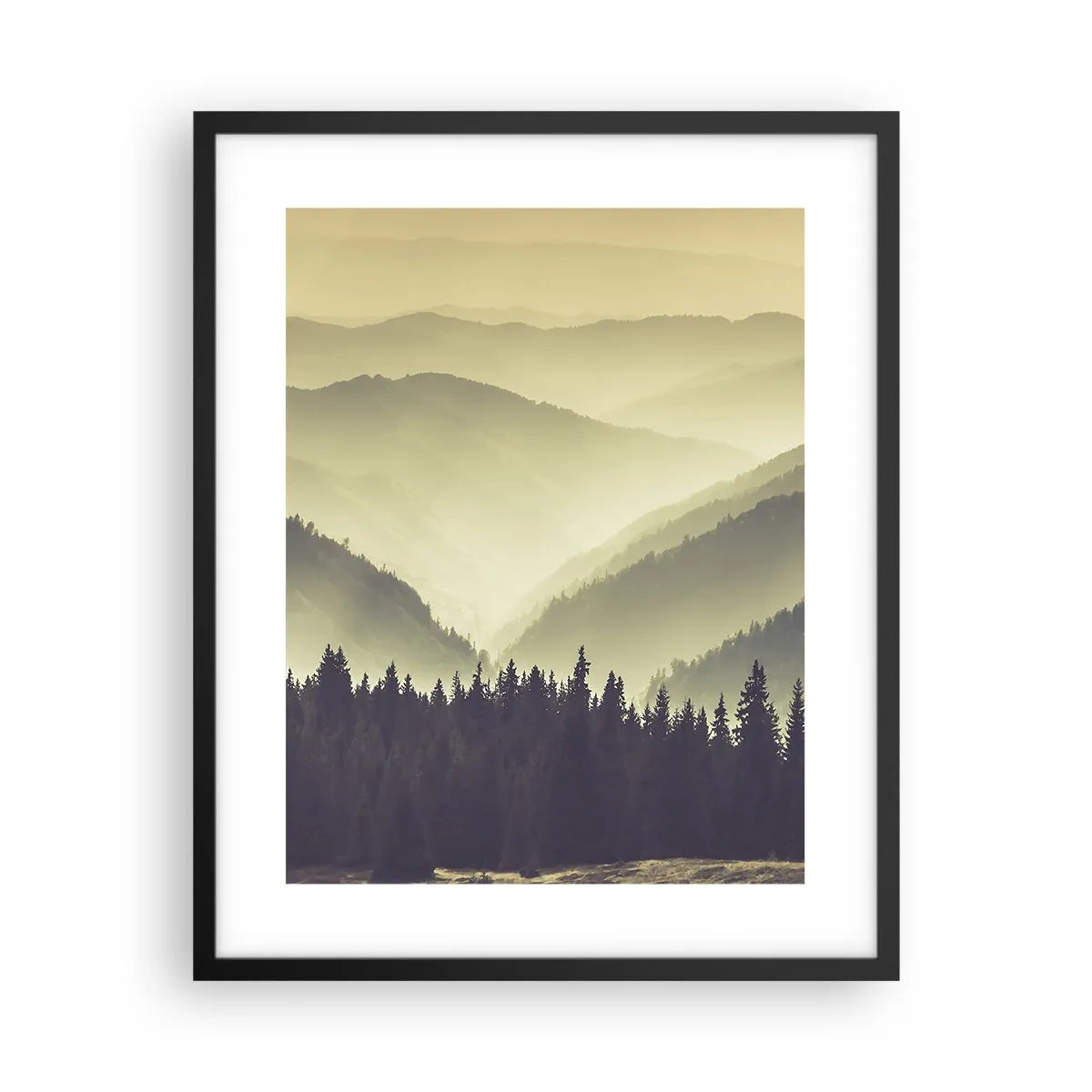 Poster in black frame - In a Faraway Land, Past the Mountains - 40x50 cm