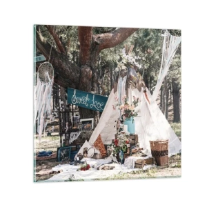 Glass picture - Make Love… - 70x70 cm