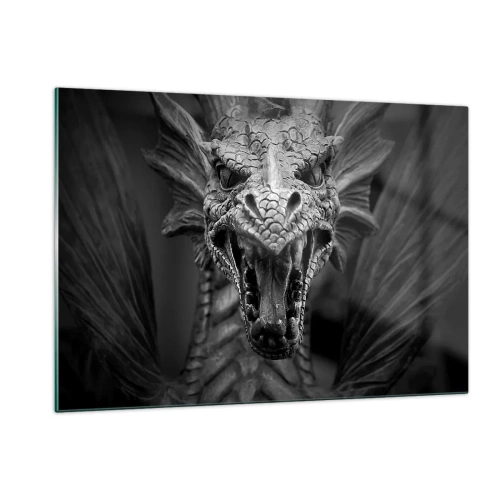 Glass picture - Fairytale Dragon in Grey - 120x80 cm