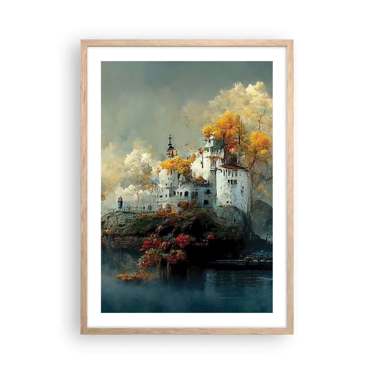 Poster in light oak frame - Beginning of a Romantic Tale - 50x70 cm