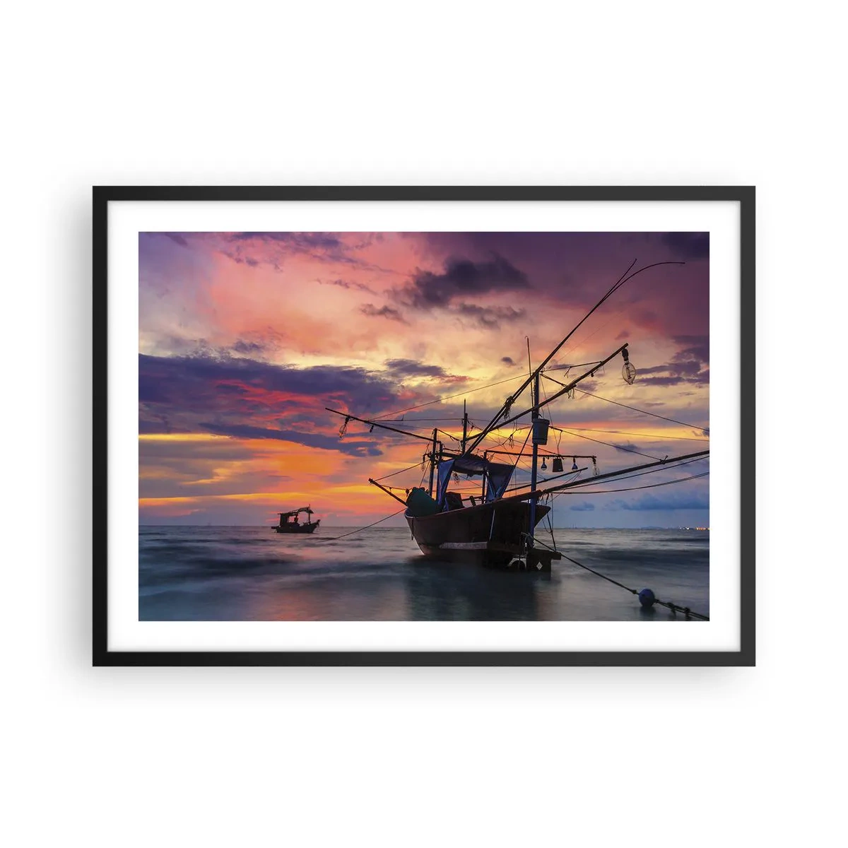 Poster in black frame - Exotic Evening - 70x50 cm